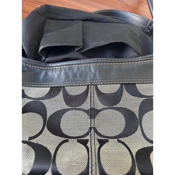 Vintage Y2K Coach Purse Shoulder Bag Crossbody F13359 Black & Gray Leather Trim - Picture 7 of 7